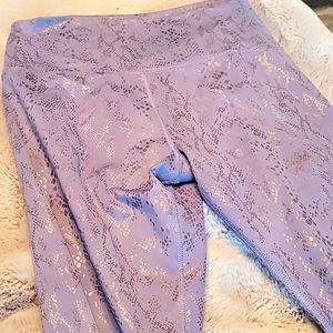 Full length lavender snake yoga pants